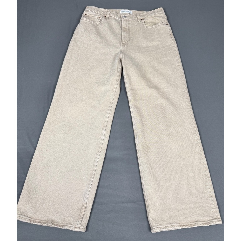 Abercrombie & Fitch 90s Relaxed Jean High Rise Women's 30 Tan Brown Denim